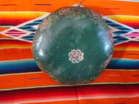 Mexican vintage folk art, a batea made from a laquered gourd and beautifully decorated, Chiapa de Corzo, Chiapas, c. 1950. Main photo of the batea.