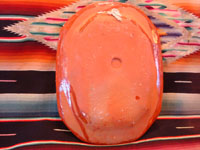 Mexican vintage pottery and ceramics, a lovely oval dish, bandera-ware (the colors of the Mexican flag or bandera), decorated with a graceful deer and cypress tree, Tlaquepaque, c. 1930-40's. Photo of the back of the platter.