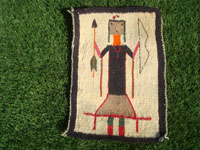 Native American Indian vintage textiles, and Navajo rugs and weavings, a lovely pictorial textile depicting a wonderful Navajo woman, Navajo, Arizona or New Mexico, c. 1920's. Main photo of the textile.
