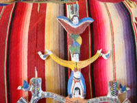 Mexican vintage pottery and ceramics, and Mexican vintage folk art, a lovely tree of life attributed to the master folk-artist, Heron Martinez, c. 1960's. The tree of life features lovely children and is wonderfully decorated. Photo showing the angel and children near the top.
