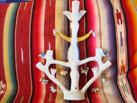 Mexican vintage pottery and ceramics, and Mexican vintage folk art, a lovely tree of life attributed to the master folk-artist, Heron Martinez, c. 1960's. The tree of life features lovely children and is wonderfully decorated. Photo showing the back side of the tree of life by Heron Martinez.