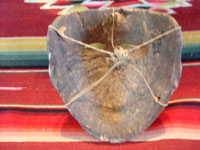Mexican vintage wood-carving and vintage folk art, a carved wooden mask from Puebla, 1930 or earlier. The mask is from the Danza de Abonicos (Dance of the Fans), and originates from Huauchinango, in the state of Puebla. Photo showing the back side of the Puebla mask.