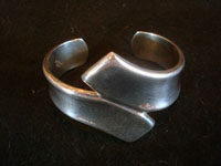 Mexican vintage sterling silver jewelry, and Taxco vintage silver jewelry, a stunning cuff-style sterling silver bracelet, Taxco, c. 1950's. Main photo of the Taxco silver jewelry cuff.