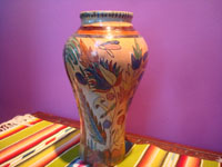 Mexican vintage pottery and ceramics, a beautiful pottery vase with very fine artwork, San Pedro Tlaquepaque, Jalisco, c. 1930's.  Another side of the vase.