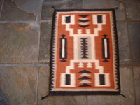 Native American Indian vintage textiles, and Navajo rugs and textiles, a wonderful Navajo textile with a lovely storm-pattern and an extremely fine weave (tapistry quality), Arizona or New Mexico, c. 1970.  Main photo of the Navajo textile.