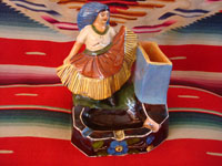 Mexican vintage pottery and ceramics, a wonderful Tejuana woman figure from Tlaquepaque, c. 1930-40's. Main photo.