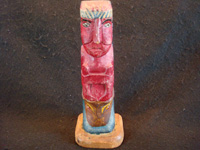 Native American Indian vintage wood-carving and folk art, a wonderful hand-carved, cedar, Northwest Coast totem pole, c. 1920-30's. Main photo of the Northwest Coast totem pole.
