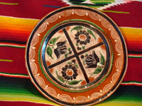Mexican vintage pottery and ceramics, a wonderful petatillo plate, Tonala, c. 1940's. Main photo.