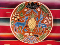 Mexican vintage pottery and ceramics, a Fantasia plate, c. 1930.