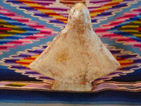 Mexican vintage pottery and ceramics and Mexican vintage devotional or religious art, a lovely pottery Madonna, Nuestra Senora de la Salud (Our Lady of Good Health) from Michoacan, c. 1950's.  Photo of the back side of the Michoacan pottery Madonna.