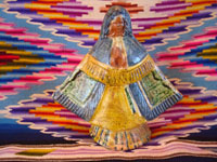 Mexican vintage pottery and ceramics and Mexican vintage devotional or religious art, a lovely pottery Madonna, Nuestra Senora de la Salud (Our Lady of Good Health) from Michoacan, c. 1950's.  Another full view of the Michoacan pottery Madonna.