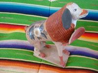 Mexican vintage folk art, and Mexican vintage pottery and ceramics, a whimsical pottery bank, in the shape of wonderful doggie, Tonala, Jalisco, c. 1950's. Main photo of the Tonala burnished pottery doggie bank.