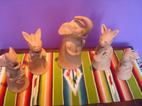 Mexican vintage folk art, a pottery band made up of elephants, burros, and a goat, all playing various musical instuments, Josephina Aguilar, Ocotlan, Oaxaca, c. 1960's. Main photo of the band.