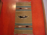 New Mexican vintage textiles, a lovely Chimayo textile with a very tight weave and beautiful wool, Chimayo, New Mexico, c. 1940's. Main photo of the textile.