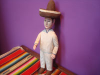 Mexican vintage folk art and woodcarving, a wonderful woodcarving of a Mexican paisano by the master carver Manuel Jimenez of Oaxaca, c. 1950's.  Another full photo of the man.