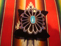 Native American Indian vintage sterling silver jewelry, and Navajo vintage sterling silver jewelry, a beautiful silver and turquoise sandcast bracelet with exceptional silverwork, Arizona or New Mexico, c. 1950's.  Main photo of the bracelet.