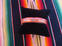 Native American Indian sterling silver jewelry, and Zuni silver jewelry, an incredible Zuni bracelet of silver and very fine corral, Zuni Pueblo, New Mexico, c. 1960's. Main photo of the Zuni silver and corral bracelet.