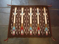 Native American Indian textiles, and Navajo textiles and rugs, a wonderful Yei-pattern textile or rug with beautiful Yei figures, Navajo, Arizona or New Mexico, c. 1970. Main photo of the Navajo Yei rug.
