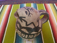 Native American vintage pottery and ceramics, a beautiful pottery Cochiti pitcher with wonderful artwork, Cochiti Pueblo, New Mexico, c. 1930's. Main photo of the pitcher.