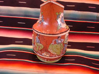Mexican vintage pottery and ceramics, a wonderful pottery pulque pitcher from Tlaquepaque, Jalisco, c. 1930's. Another side of the pitcher.