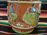 Mexican vintage pottery and ceramics, a wonderful pottery pulque pitcher from Tlaquepaque, Jalisco, c. 1930's. Another closeup of the couple dancing.