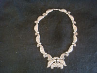 Mexican vintage sterling silver jewelry, and Taxco vintage silver jewelry, a wonderful sterling silver necklace with very fine repousee silverwork, Taxco, c. 1940's.  Another full view of the Taxco silver jewelry necklace.