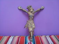 Mexican and Guatemalan vintage devotional art, a beautiful woodcarving of the crucified body of Christ, a corpus, Mexico or Guatemala, c. 1930's.  Main image of the corpus.