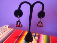 Mexican vintage sterling silver jewelry, and Taxco vintage sterling silver jewelry, a beautiful pair of dangling enamel earrings signed Margo de Taxco, Taxco, c. 1940. Main photo of the earrings.