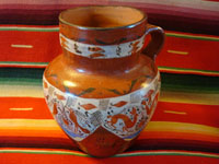 Mexican vintage pottery, pitcher from Michoacan, c. 1925.