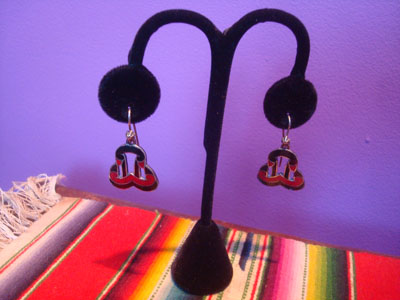 Mexican vintage sterling silver jewelry, and Taxco vintage sterling silver jewelry, a beautiful pair of dangling enamel earrings signed Margo de Taxco, Taxco, c. 1940.